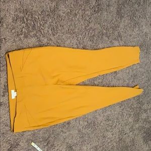 Mustard straight leg dress pants